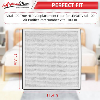 Vital 100 Replacement Filter for LEVOIT Vital 100 Air Purifier, 3-in-1 True HEPA Filter and High Efficiency Acitvated Carbon Filter,Part Number Vital 100-RF, 2 Pack by APPLIANCEMATES