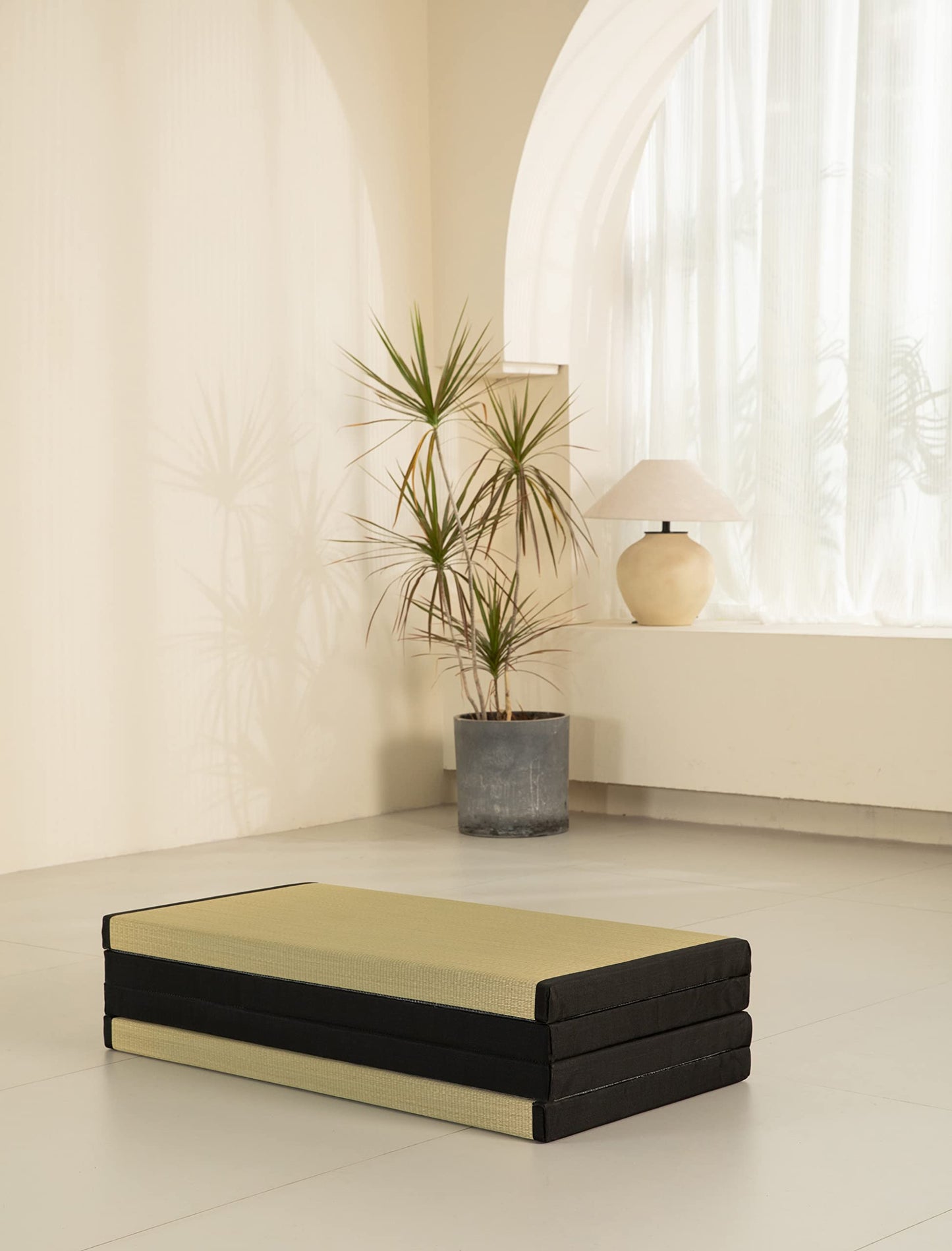 MustMat Thick Tatami Mat Twin XL Floor Mattress Japanese Tatami Bed with Storage Bag 39 x 80 x 2 in (Black)