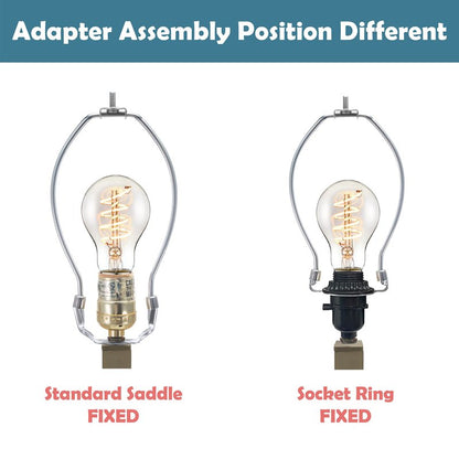 Aspen Creative 20041-12A, 10" Lamp Shade Harp Holder with E26 UNO Fitter Adapter, Includes Solid Steel Bumped Cylinder Finial, 10" Harp, and E26 36mm UNO Fitter in Brass Plated Finish, 2 Pack