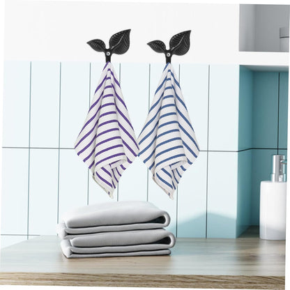 4pcs Bathroom Door Hooks, Entryway Key Hook Wall Coat Hooks, Decorative Iron Art Hook Leaf Shaped