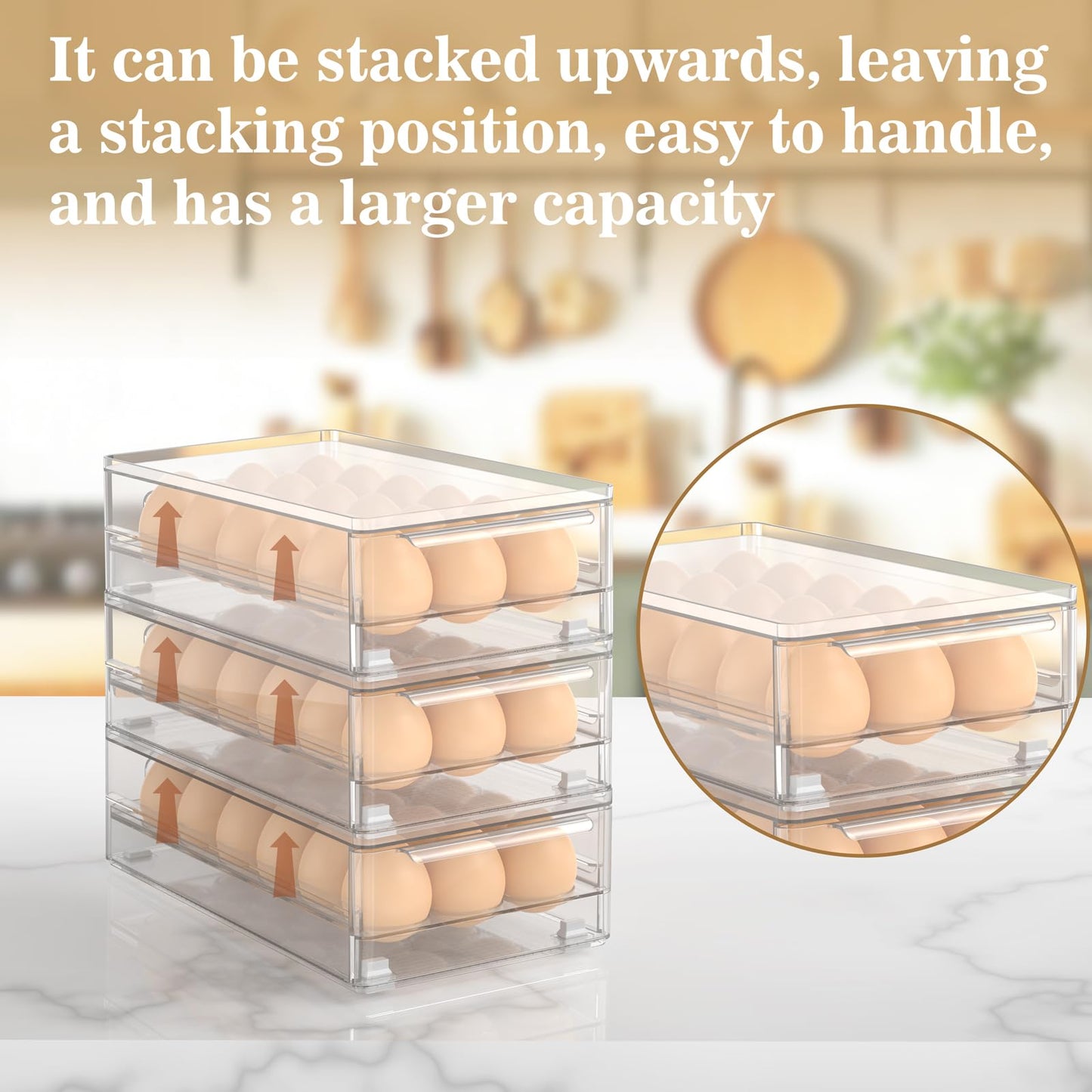 TAYUOO Acrylic Egg Box Transparent 18 and 36 Pack Storage for Refrigerator Kitchen Storage Size: 13.3 * 4.7 * 3.9 inches (1 pack)