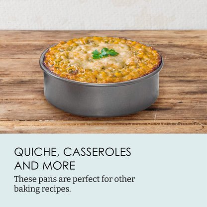 Chicago Metallic Professional 3-Piece Round Cake Pan Set - 6, 8, and 10 Inch Nonstick Carbon Steel Baking Pans, 2 Inches Deep, for Layered Celebration Cakes and Tiered Desserts
