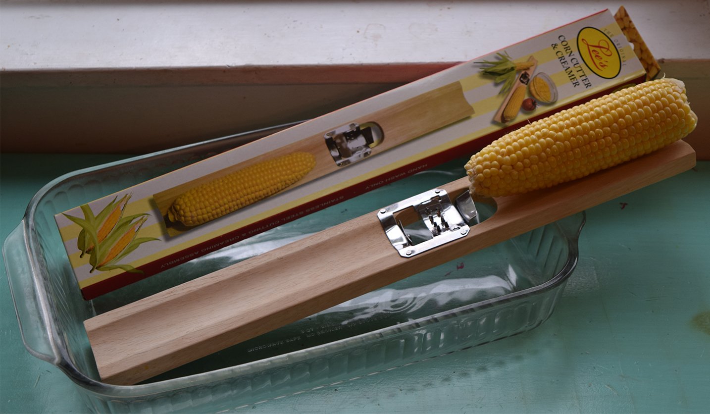 Lee's Original Wooden Corn Cutter and Creamer = Best Corn Tool For Removing Corn From The Cob