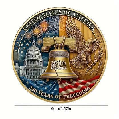 5pcs 250th Anniversary Freedom Commemorative Coin Set (1776-2025) - 3D Engraved US Capitol & Eagle Military Challenge Coin, Collectible Medal