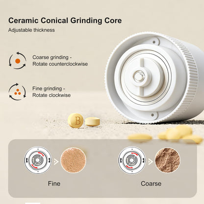 LONGMON Pill Crusher 3-in-1, Pill Grinder for Fine Powder, Effortless Medication Pulverizer & Splitter with Storage Cup, Arthritis Friendly for Elderly, Pets