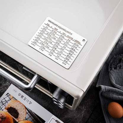 Magnetic Kitchen Baking Conversion Chart, Stainless Steel Refrigerator Magnet for Cups, Tablespoons, Teaspoons, Fluid Oz