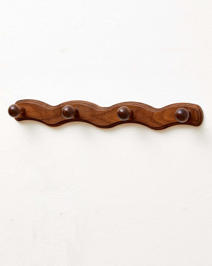 Wood Coat Rack Wall Mount - 4Pack Walnut Coat Hooks for Hanging Clothes,Keys, Robes,Purse,Towels,Bags,Backpack, Modern Decorative Wall hooks Heavy Duty Hanger Organizer for Bathroom,Entryway & Bedroom