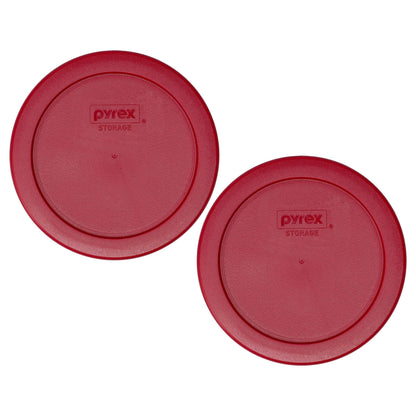 Pyrex 7201-PC Sangria Dark Red Burgundy Plastic Food Storage Replacement Lid - 2 Pack Made in the USA