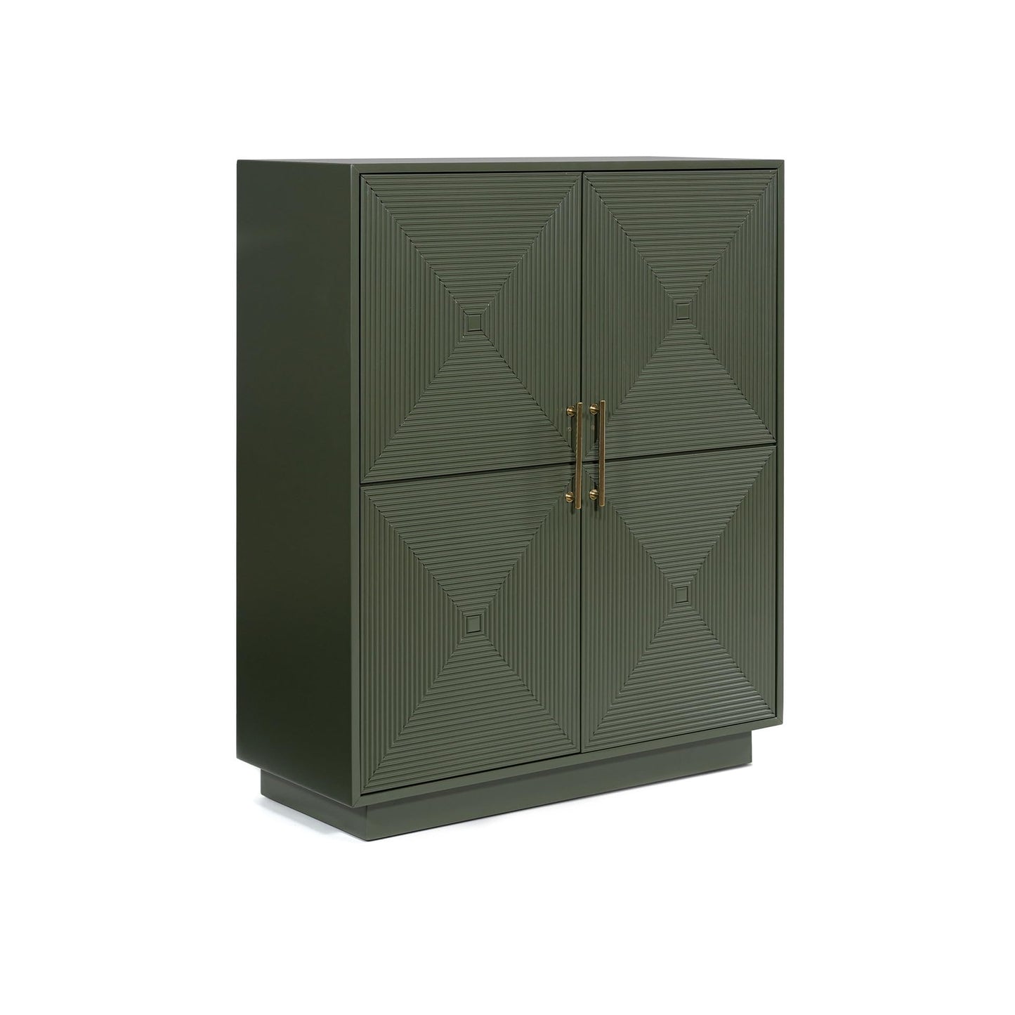 Signature Design by Ashley Geirwood Contemporary Accent Cabinet with Shelf and Geometric Pattern, Green