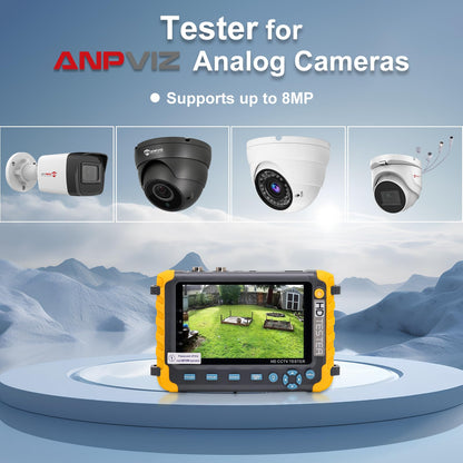 Anpviz 5 Inch 4 in 1 CCTV Monitor Tester, AHD/TVI/CVI/CVBS Coaxial Analog Video CCTV Tester, UTP/PTZ Cable Test for 1080P/3MP/4MP/5MP/8MP Analog Security Camera, VGA DC12V Output Camera