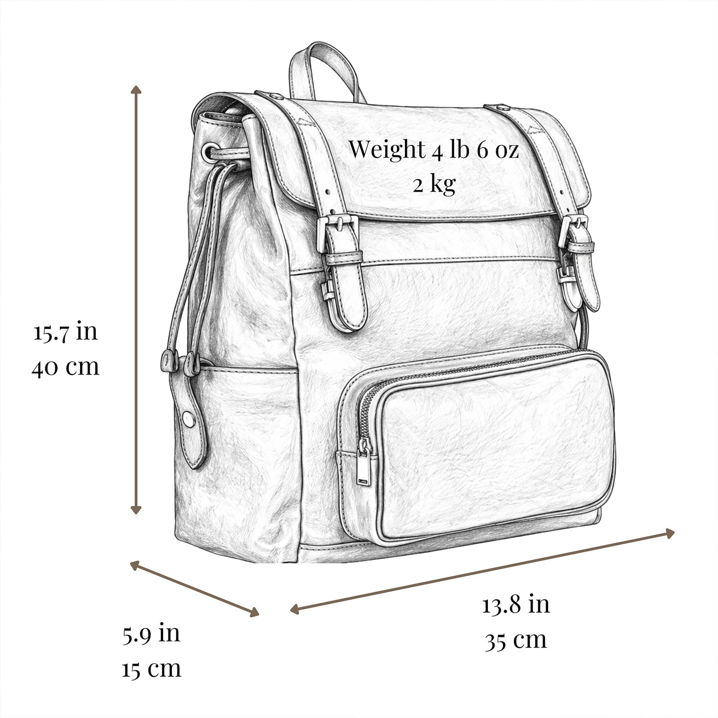 Time Resistance Leather Backpack - Full Grain Real Leather Travel Bag and Carry-On Rucksack (Black)