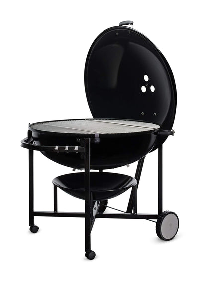 Weber The Ranch Charcoal Kettle Grill, 37" – Massive Outdoor BBQ Grill with Stainless Steel Hinged Cooking Grate, Tuck-Away™ Lid Holder & Porcelain‑Enameled Bowl