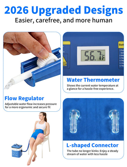 Cold Therapy Machine for Hip After Surgery with Pressure Regulator & Temperature Display, Ice Machine for Hip Replacement with Timer, Ice Wrap Pad Cryotherapy System for Post-Surgery Pain Relief