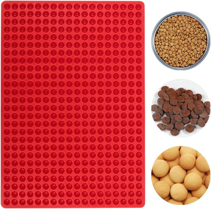 Webake Mini Round Silicone Molds, Semi Sphere Gummy Candy Chocolate Chip Molds, 468 Cavity (Red-0.5 Inch)