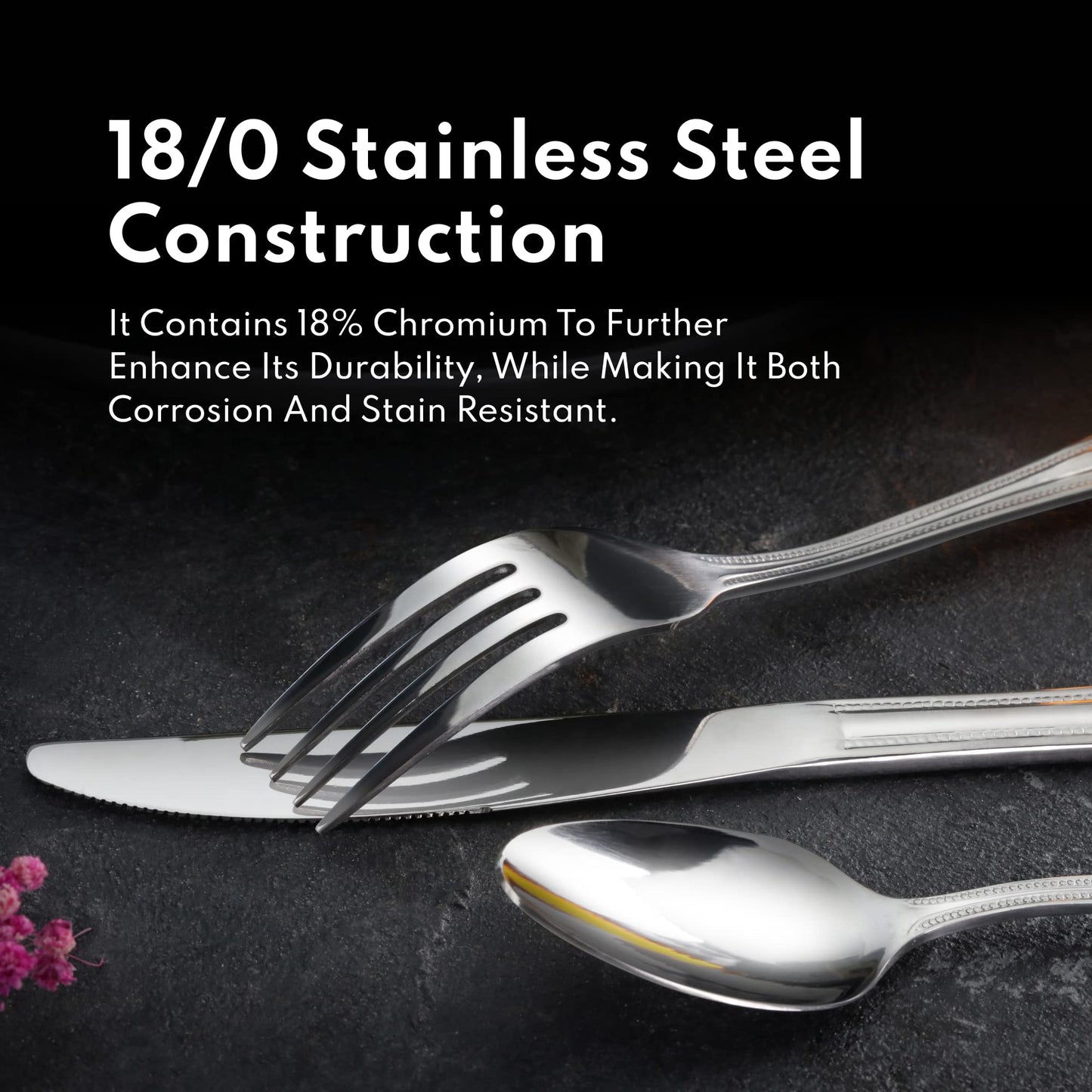 New Star Foodservice Slimline Pattern 18/0 Stainless Steel Flatware Set, 60-Piece Set, Commercial Grade