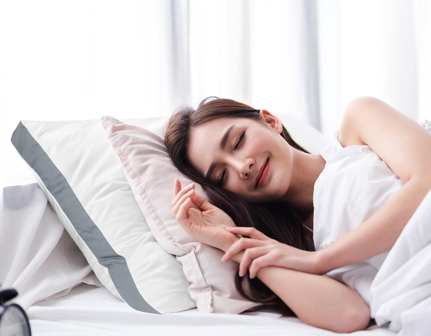 Utopia Bedding Bed Pillows - Soft & Fluffy Down Alternative | Queen Size (Grey), Set of 2, Cooling Comfort