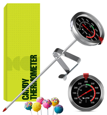 Craft911 Candy Thermometer with Pot Clip - Deep Fry Oil Thermometer for Frying and Candle Making (Black)