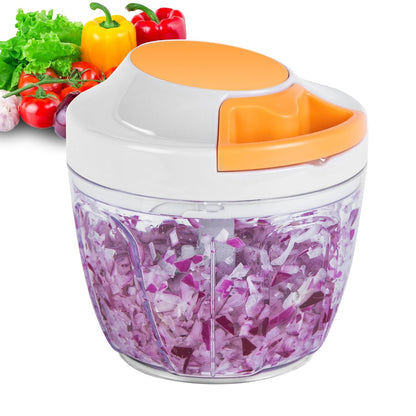 Manual Food Processor Vegetable Chopper, Portable Hand Pull String Garlic Mincer Onion Cutter for Veggies, Ginger, Fruits, Nuts, Herbs, etc., 650ml
