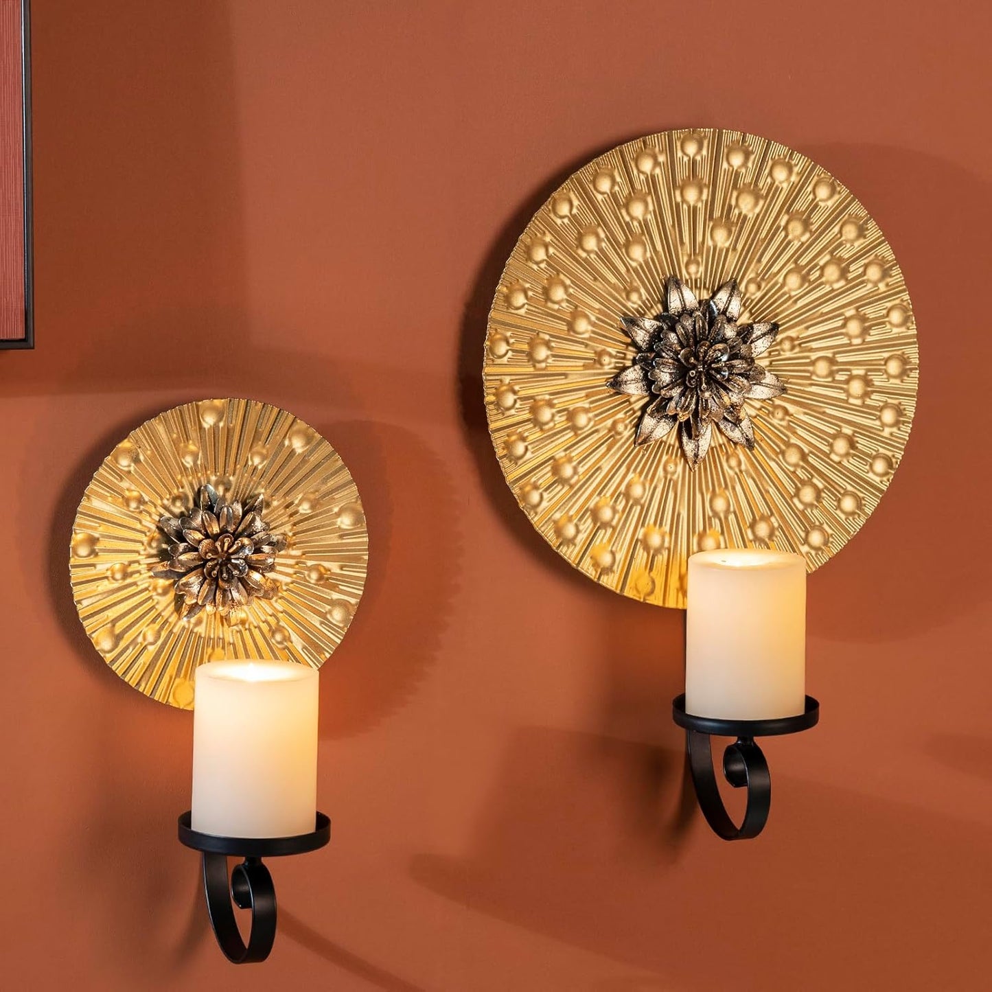 Set 2 1 1 Aimto Wall Sconce Candle Holder Metal Hanging Wall Decorations for Home,Living Room, Bathroom, Dining Room