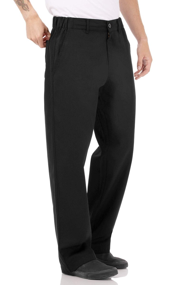 Chef Works Men's Professional Series Chef Pants, Black, Large