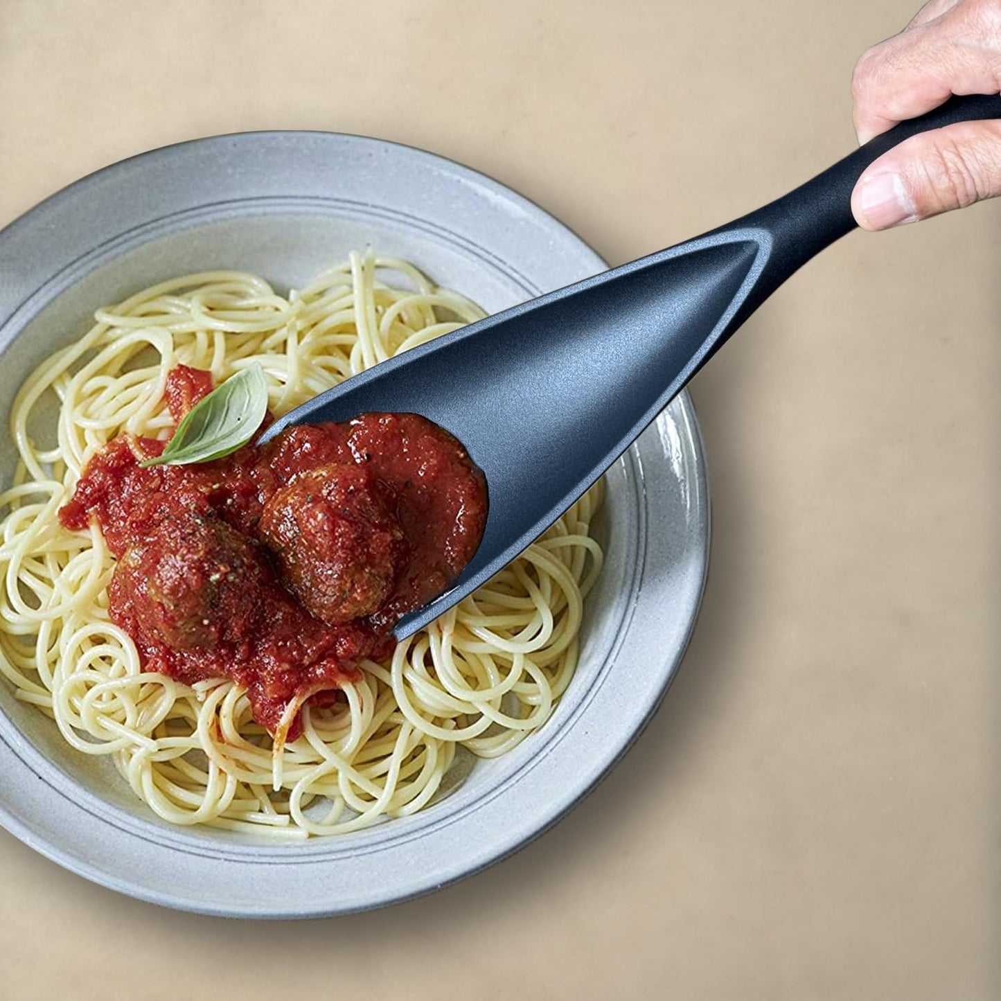 Silicone Spatula Spoon, Great for Both Cooking and Serving Durable BPA-Free Matte Black Silicone, Seamless Design, Safe for Nonstick Cooking Surfaces, 2-Pcs, Black