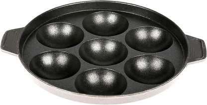 SHRIYA Appam Patra Non-Stick Pan, 7 Cavities, Paniyaram Pan with Stainless Steel Lid