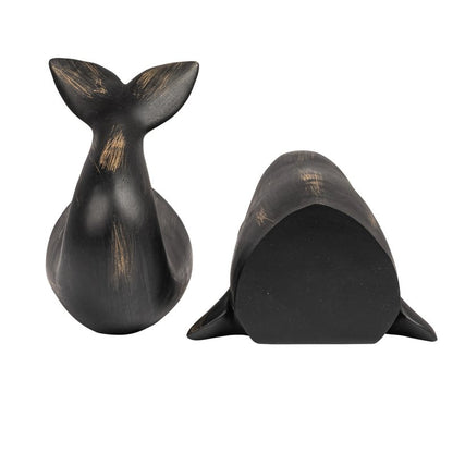 Creative Co-Op Whale Shaped Resin Bookends (Set of 2 Pieces)