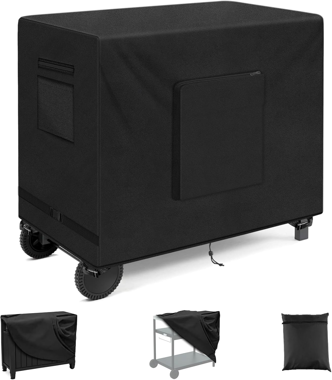 40 Inch 600D SIRUITON Outdoor Bar Cart Cover for BBQ Food Prep Table, Heavy Duty Oxford Fabric Outdoor Dining