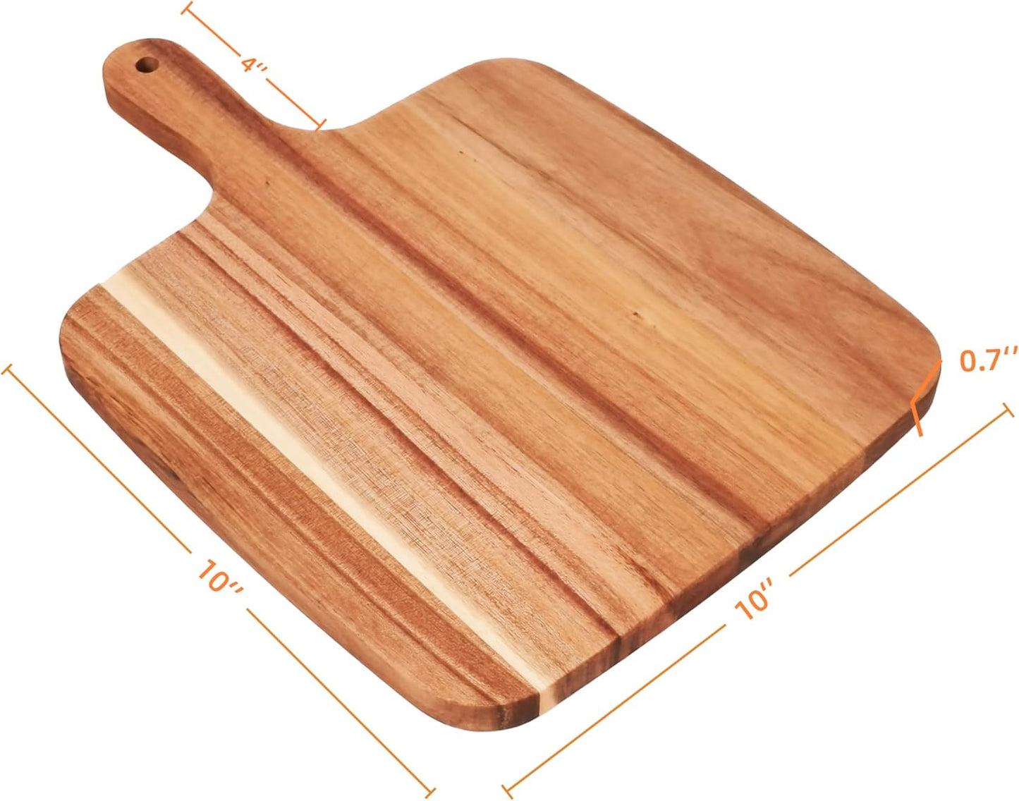 14''X10'' ZeQi Acacia Wood Cutting Board with Handle / Charcuterie Board/Serving Board/Cheese, Bread, Vegetables