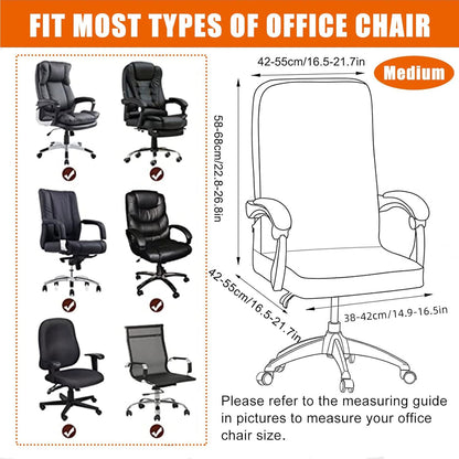 CRFATOP Stretch Computer Office Chair Cover with Durable Zipper, Universal High Back Chair Slipcover