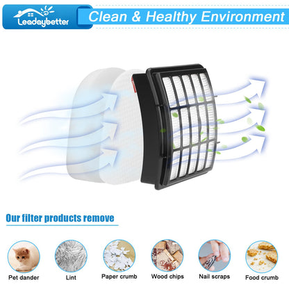Leadaybetter Vacuum Filter Replacement for Shark Navigator Lift Away Deluxe NV350 NV351 NV352 NV355 NV356E NV360 NV370 UV440 UV540 CU500 ZU503AMZ Models, Parts XFF350 & XHF350, 2 + 4 Pack Filters