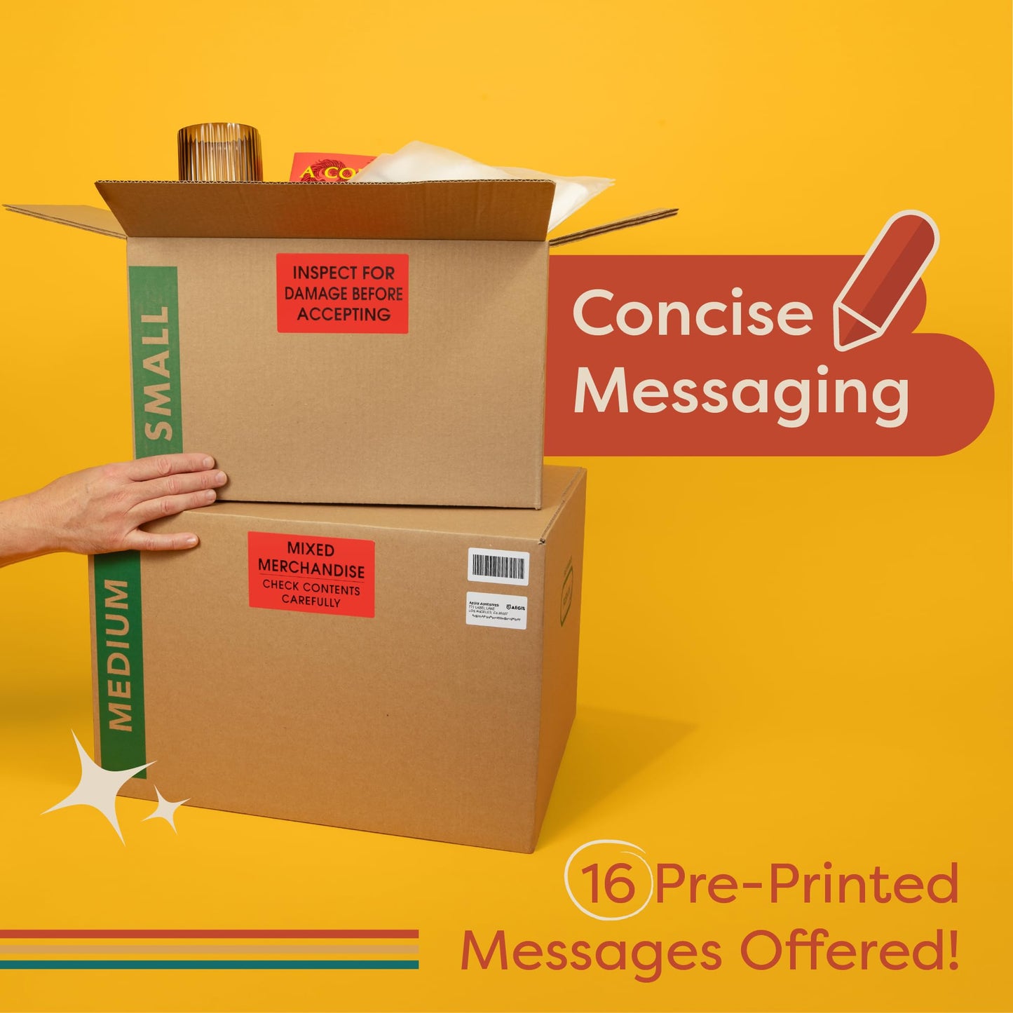 3" X 5" Freeze Upon Arrival Shipping Stickers (500 Labels, 1 Roll) Water-Resistant Temperature Handling and Packing Labels with Permanent Adhesive - Aegis Adhesives