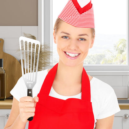 EXAIEW 2 Pack Fish Spatula Stainless Steel，Flexible Metal Spatula Perfect for Flipping Eggs, Burgers and Baking, Durable Lightweight Kitchen Slotted Turner for Cooking & BBQ, Perfect Gifts
