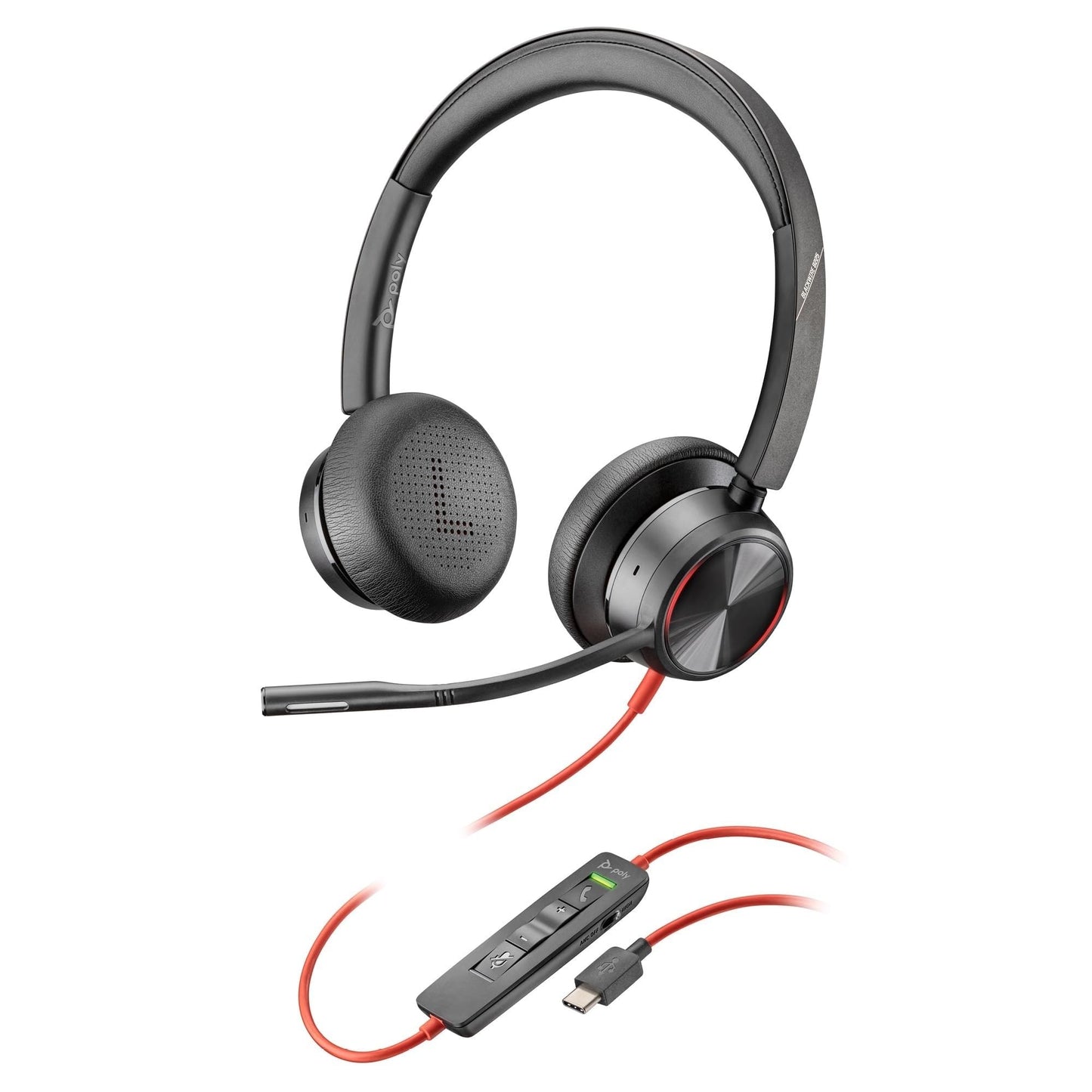 Poly Blackwire 8225 Premium Wired Headset (Plantronics) – Active Noise Canceling – Hi-fi Stereo - Connect to PC/Mac - Works w/Teams, Zoom - Amazon Exclusive