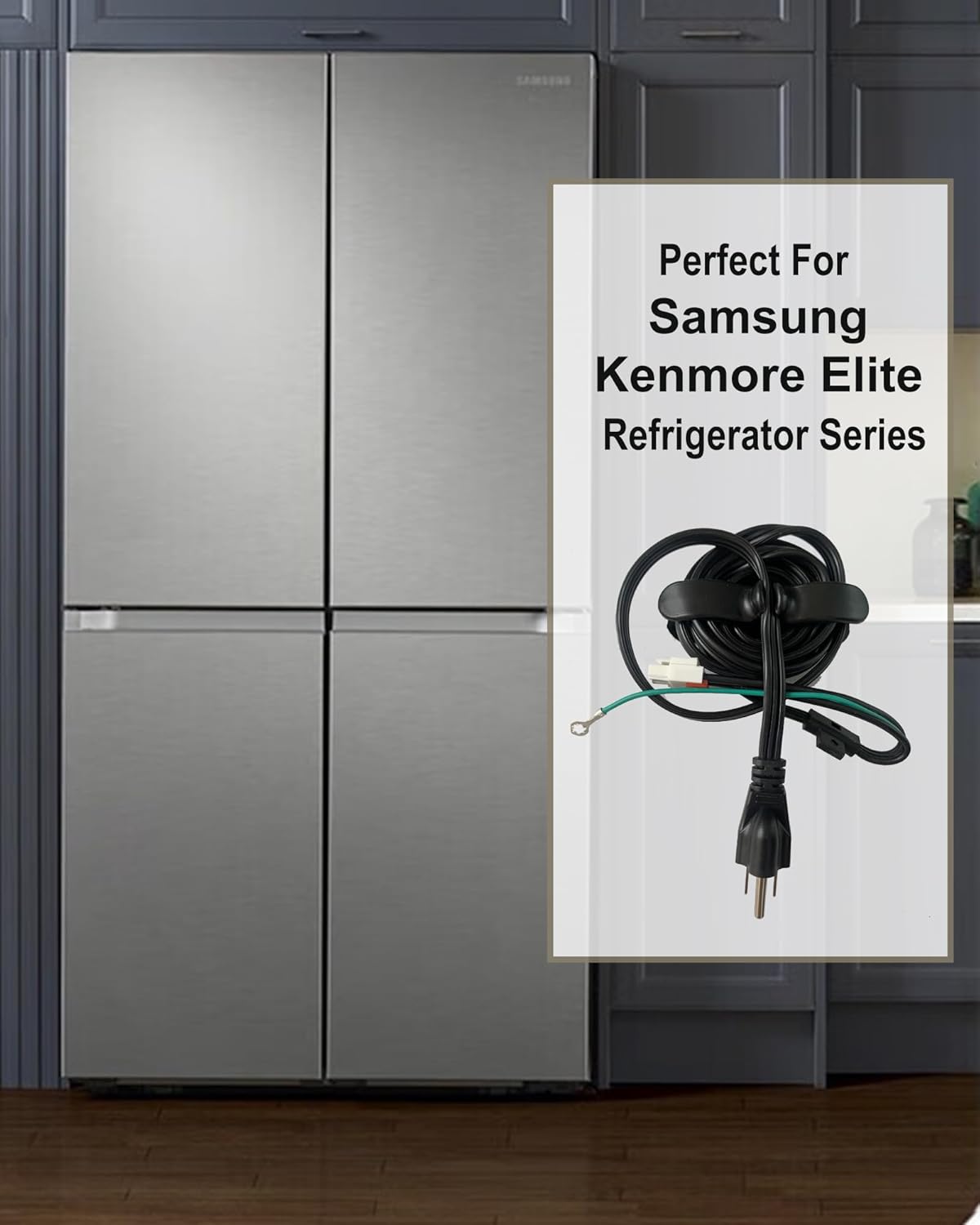 3903-001003 Refrigerator Power Cord for Samsung, Compatible with Kenmore Elite, RF28T5001SR, RH29H8000SR, RF28HMEDBSR
