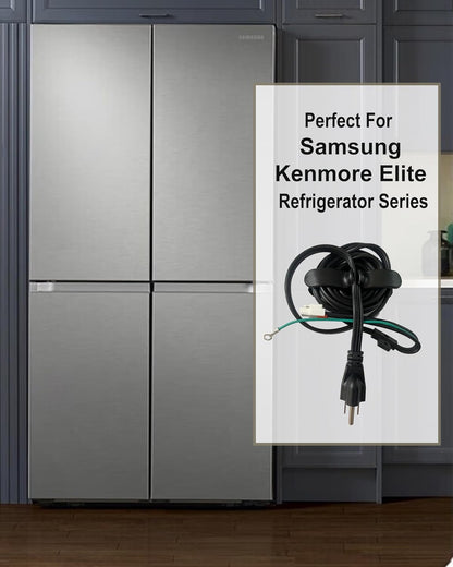 3903-001003 Refrigerator Power Cord for Samsung, Compatible with Kenmore Elite, RF28T5001SR, RH29H8000SR, RF28HMEDBSR