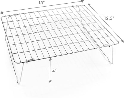 Brod & Taylor Accessory Shelf with Folding Legs, Stainless Steel for Folding Proofer & Slow Cooker