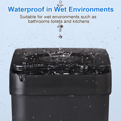 Anborry Bathroom Automatic Trash Can 2 Pack 2.2 Gal & 4 Gal Touchless Motion Sensor Small Garbage Can with Lid Smart Electric Narrow Garbage Bin for Bedroom Office Kitchen (Black)
