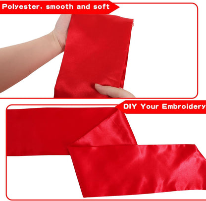 TONIFUL Wreath Sash - 4.5" x 56" Red Satin Ribbon for Embroidery Garland | Indoor/Outdoor Christmas Decor