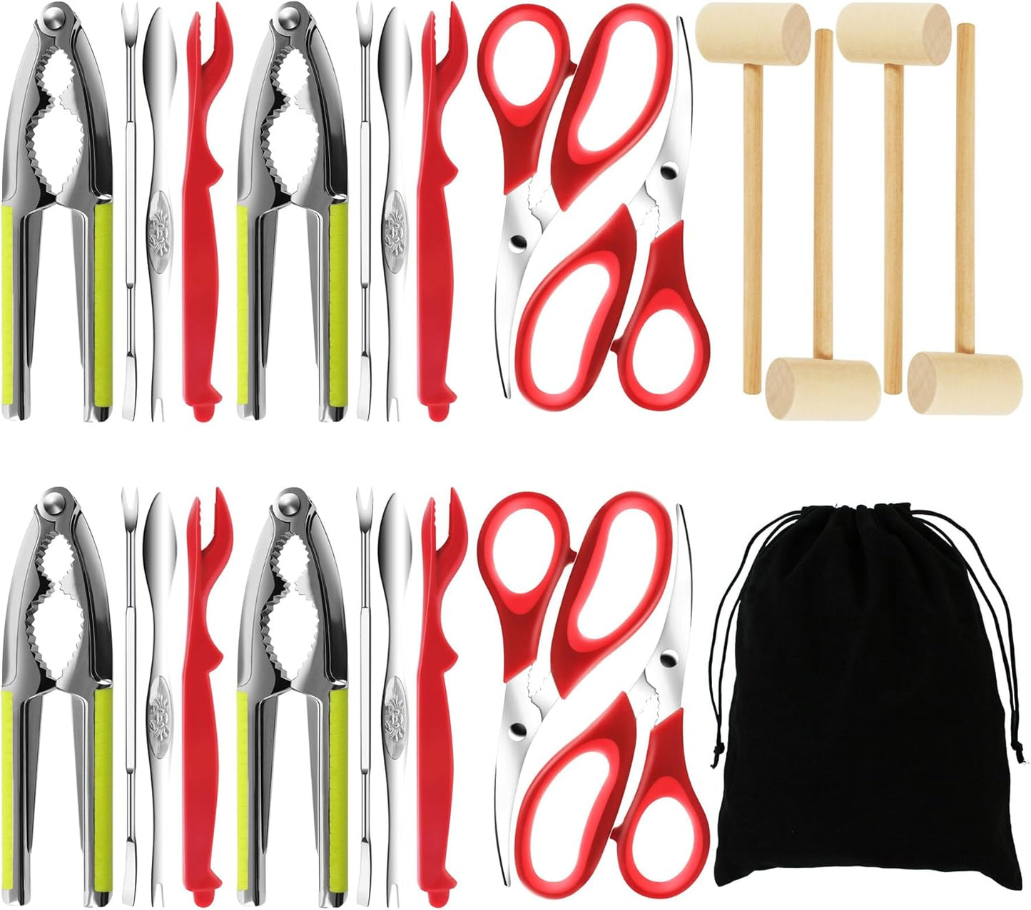 25 Hammers, Seafood Crab Crackers and Tools, Pcs Crab Leg Cracker Tool, Nut Crackers Tool, Crab Crackers, Lobster