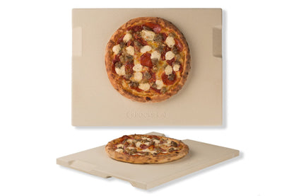 ROCKSHEAT Pizza Stone for Oven and Grill, 15x12 Inch Cordierite Baking Stone with 4 Built-in Handles, 7.4lbs Heavy Duty Thermal Shock Resistant for Crispy Crust Pizza Bread Cookies BBQ