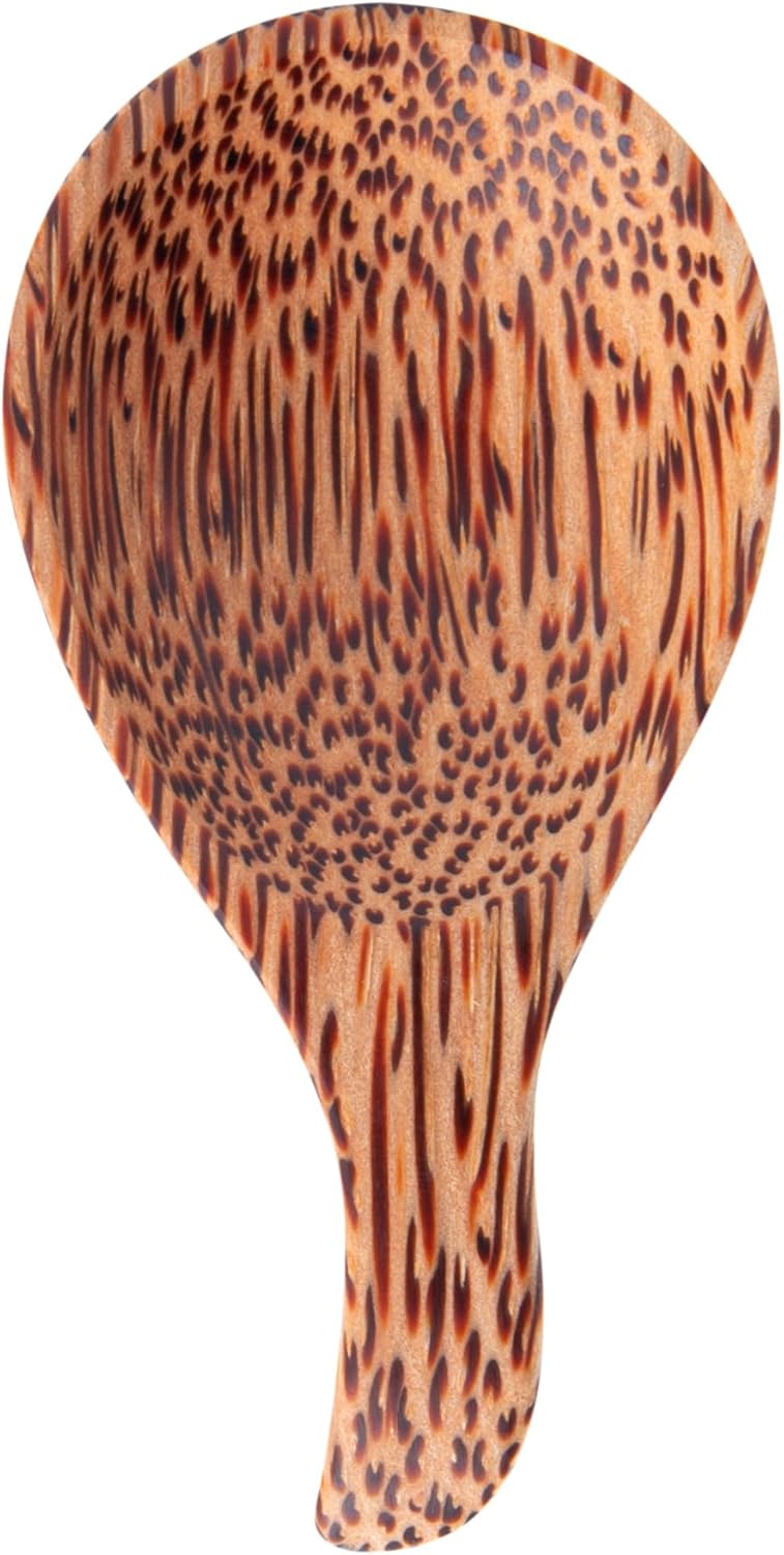 Restaurantware Coco Casa Handmade Serving Spoons - 4 Greaseproof Coconut Spoons, 3.8 Inch, Sustainable Flatware