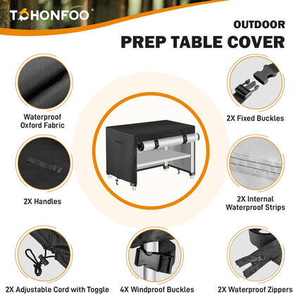 36 inch 36"L 24"W 35"H Outdoor Prep Table Cover with Split Zipper for Keter Unity Small Portable Table, Compatible