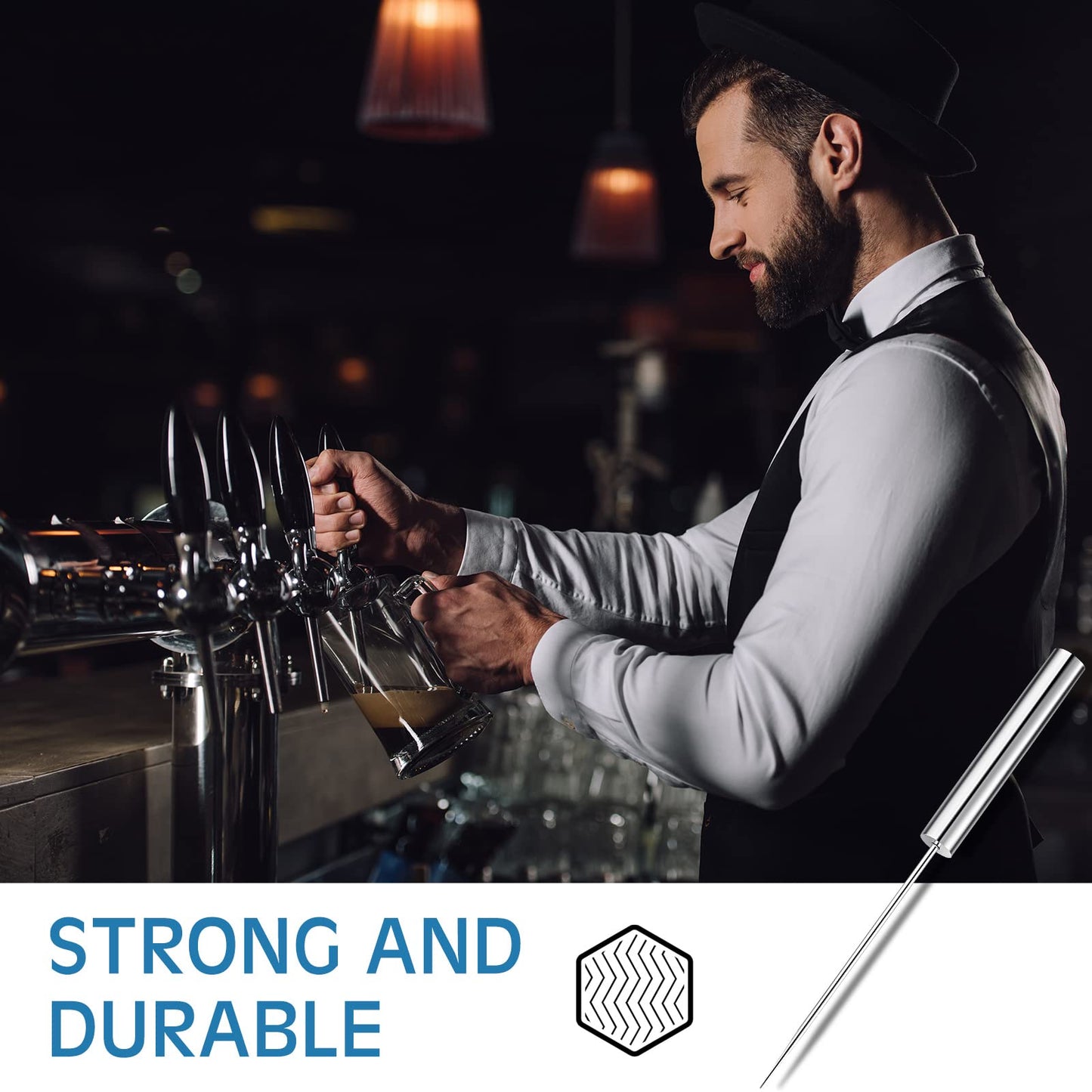 Stainless Steel Ice Pick Crusher Chisel Removal Pick Crushed Ice Tool for Kitchen Bars Bartender Picnics Camping and Restaurant(14 Inch)