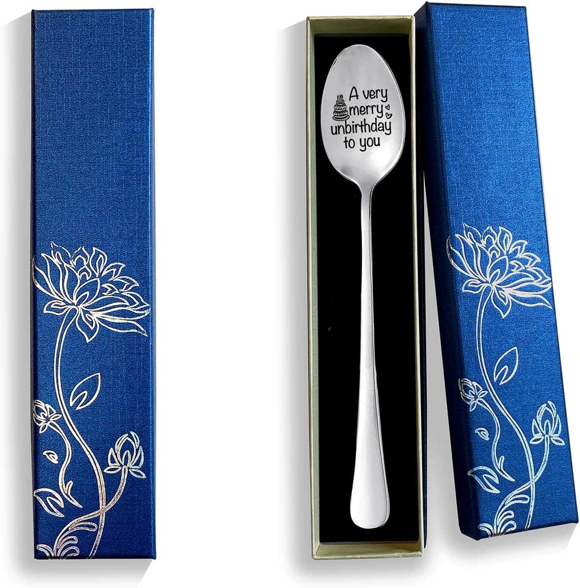 Funny Engraved Stainless Steel Gourmet Spoon, "A very Merry Unbirthday to You," Best Gift for Coffee Lovers