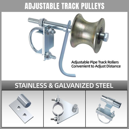 Jeogejin Rolling Gate Hardware Kit for Chain Link Gate Sliding Gate Hardware, Suitable for Sliding Gate Construction in Various Scenarios（Farm, Ranch, Yard）