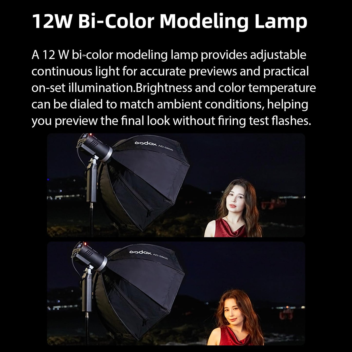 Godox AD300Pro AD300 Pro II AD300ProII 300Ws Outdoor Flash,One-tap Sync Links with X3/X3Pro Strobe Light Monolight, 12W Bi-Color Modeling Lamp(Godox AD300Pro Update)