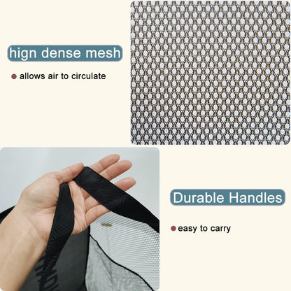 2Pack Mesh Pop Up Laundry Hamper, Foldable Laundry Basket with Side Pocket for Nursery, Laundry Room & Travel