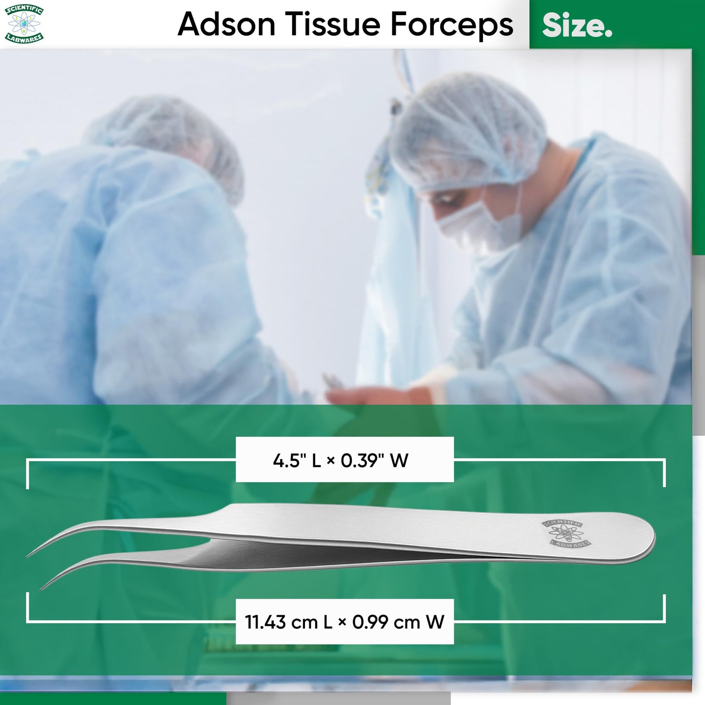 Scientific Labwares High Precision Stainless Steel Lab Forceps with Curved Very Fine Tips