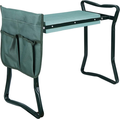2 1, (2 Sets) HomGarden Folding Garden Kneeler and Seat Bench in with Kneeling Pad & Large Tool Pouch, Ergonomic